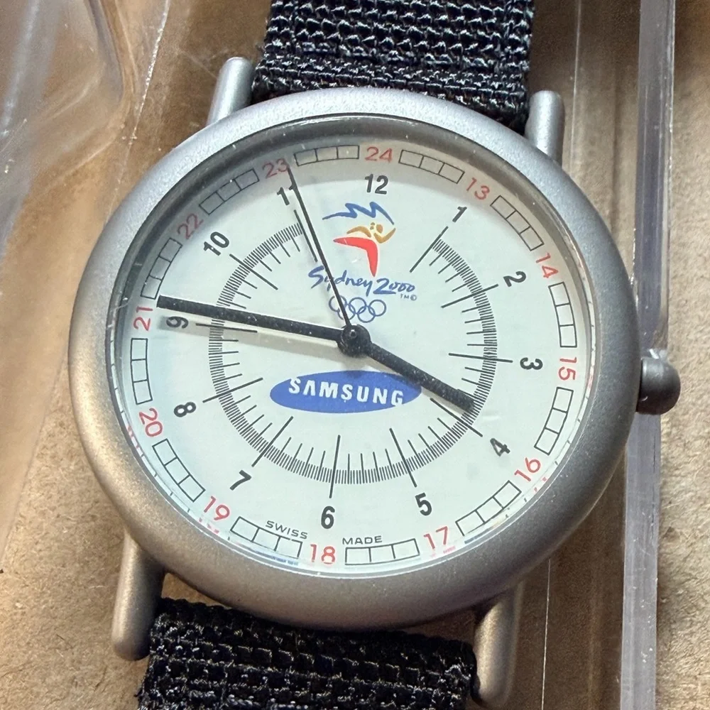 Vintage Samsung Sydney Olympic Black and Silver Watch